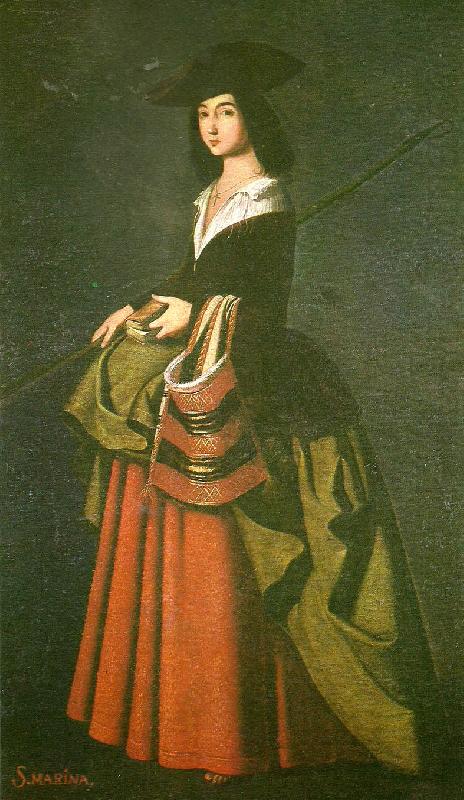 st. marina, Francisco de Zurbaran